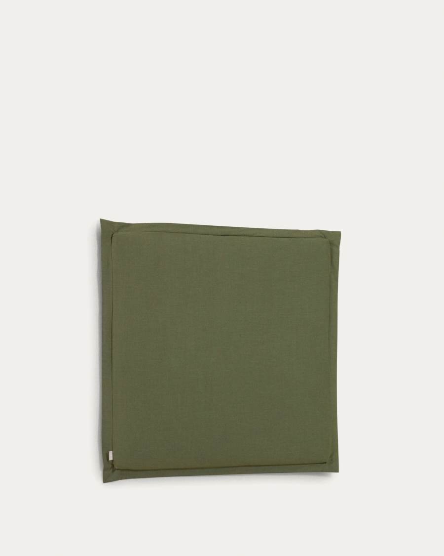 Tanit headboard with removable green linen cover for a bed up to 90 cm