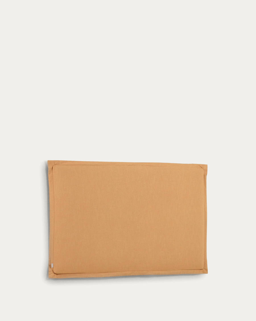 Testiera sfoderabile Tanit in lino senape per letto fino a 160 cm