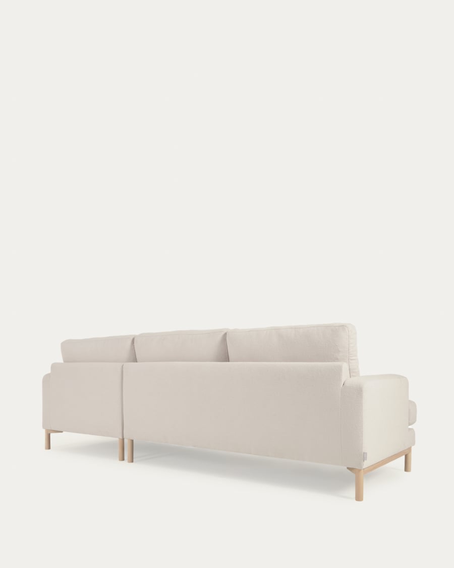 Mihaela 3 seater sofa with right-hand chaise longue in white micro bouclé, 264 cm FSC Mix Credit