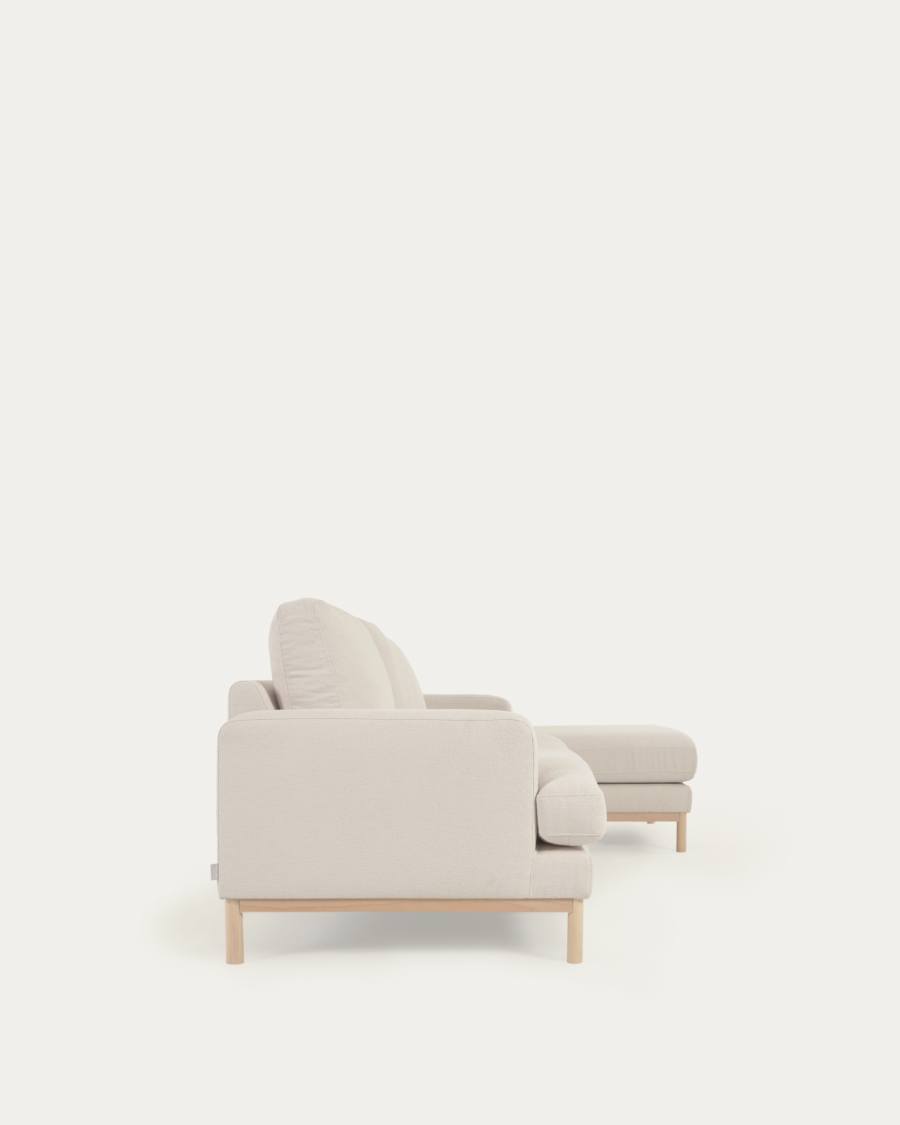 Mihaela 3 seater sofa with right-hand chaise longue in white micro bouclé, 264 cm FSC Mix Credit
