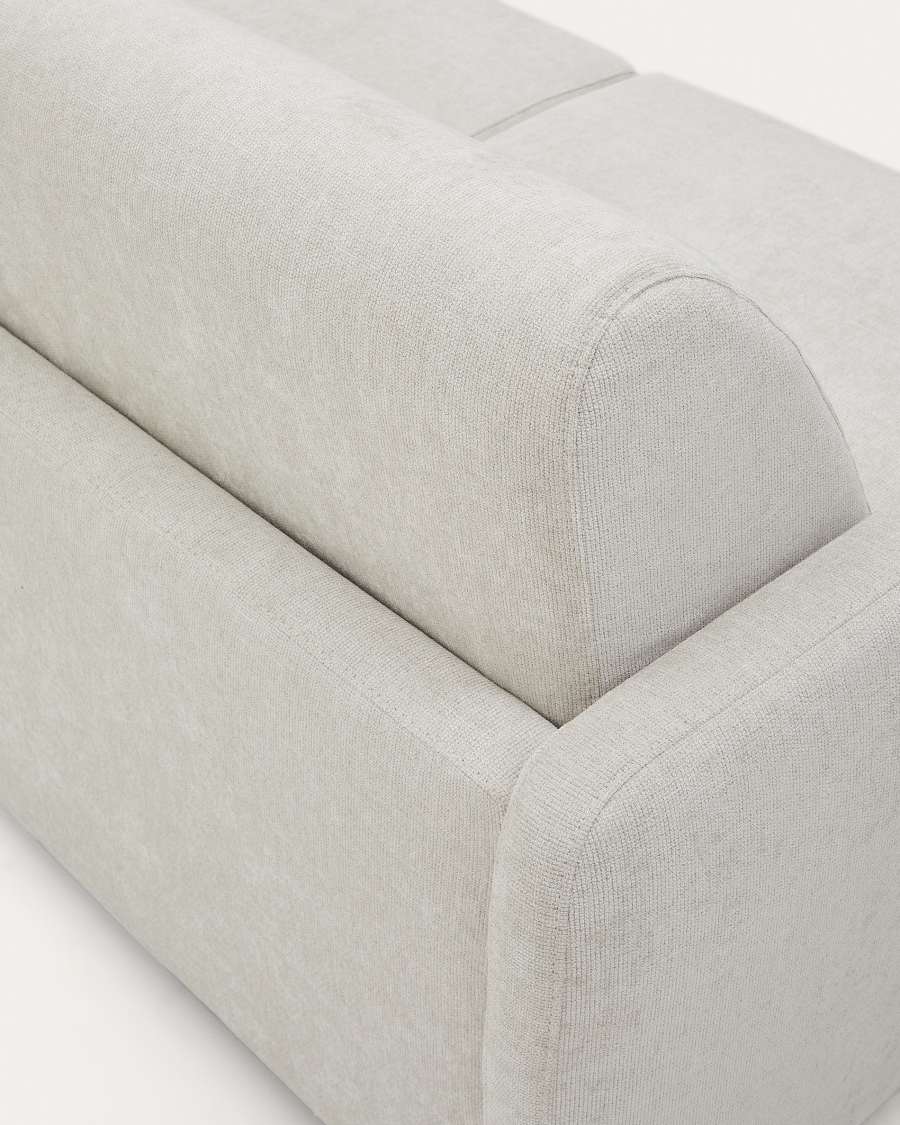 Nuala 2-seater sofa bed in pearl-coloured chenille 184cm