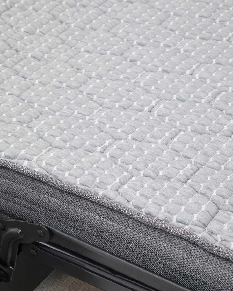 Nuala 3-seater sofa bed in pearl-coloured chenille 204cm