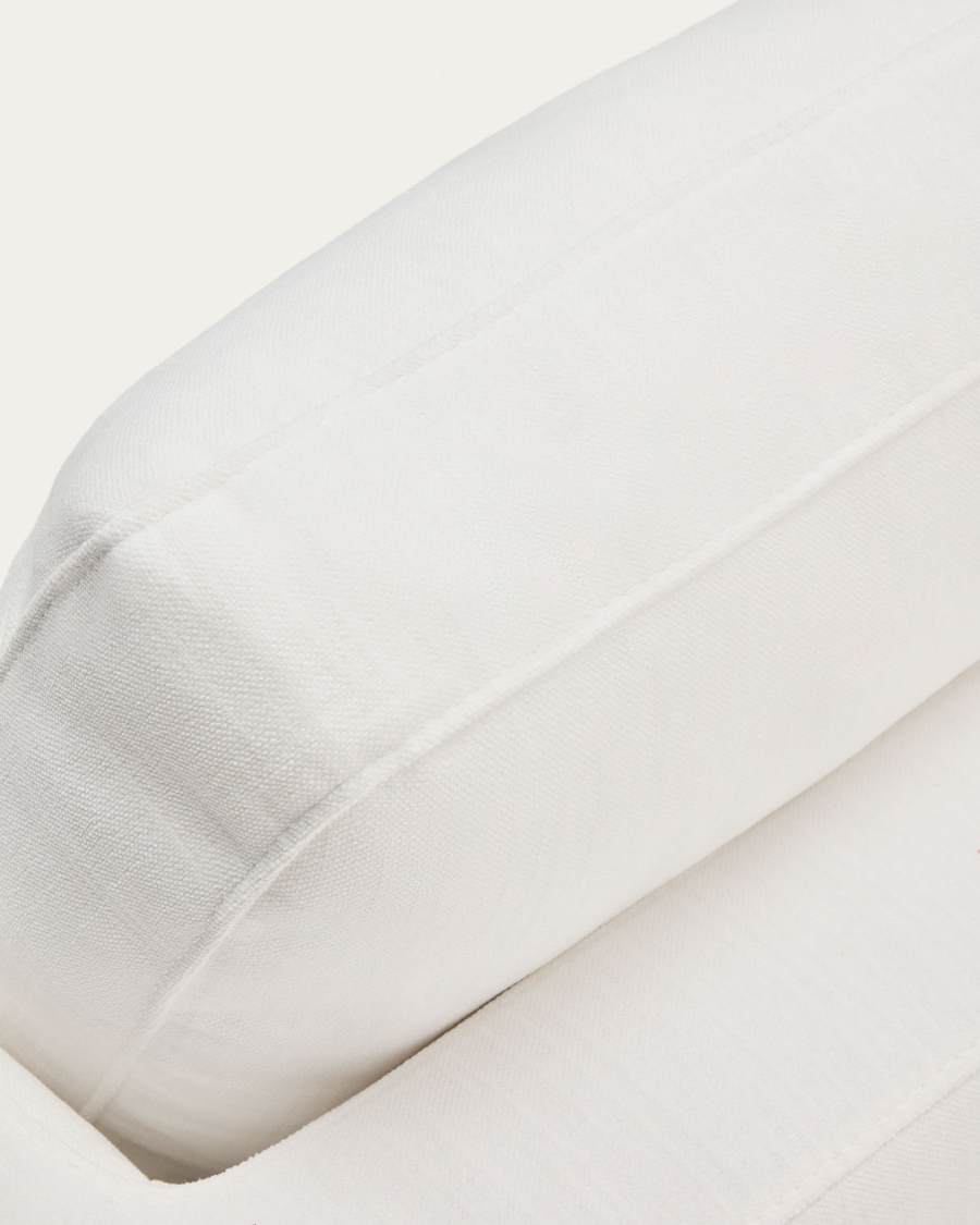 Gala 3-seater sofa with double chaise longue in white chenille FSC Mix Credit 210cm