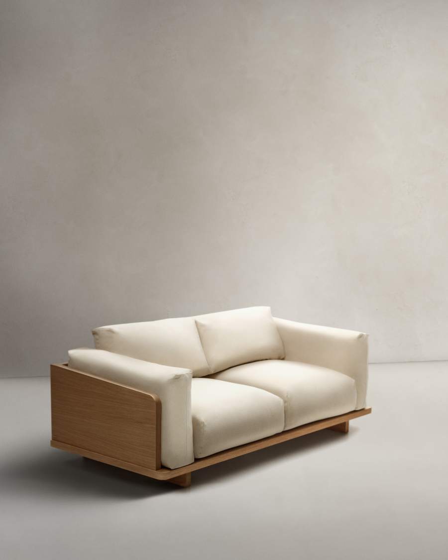 Oaq 3 seater sofa in beige, 225 cm FSC Mix Credit
