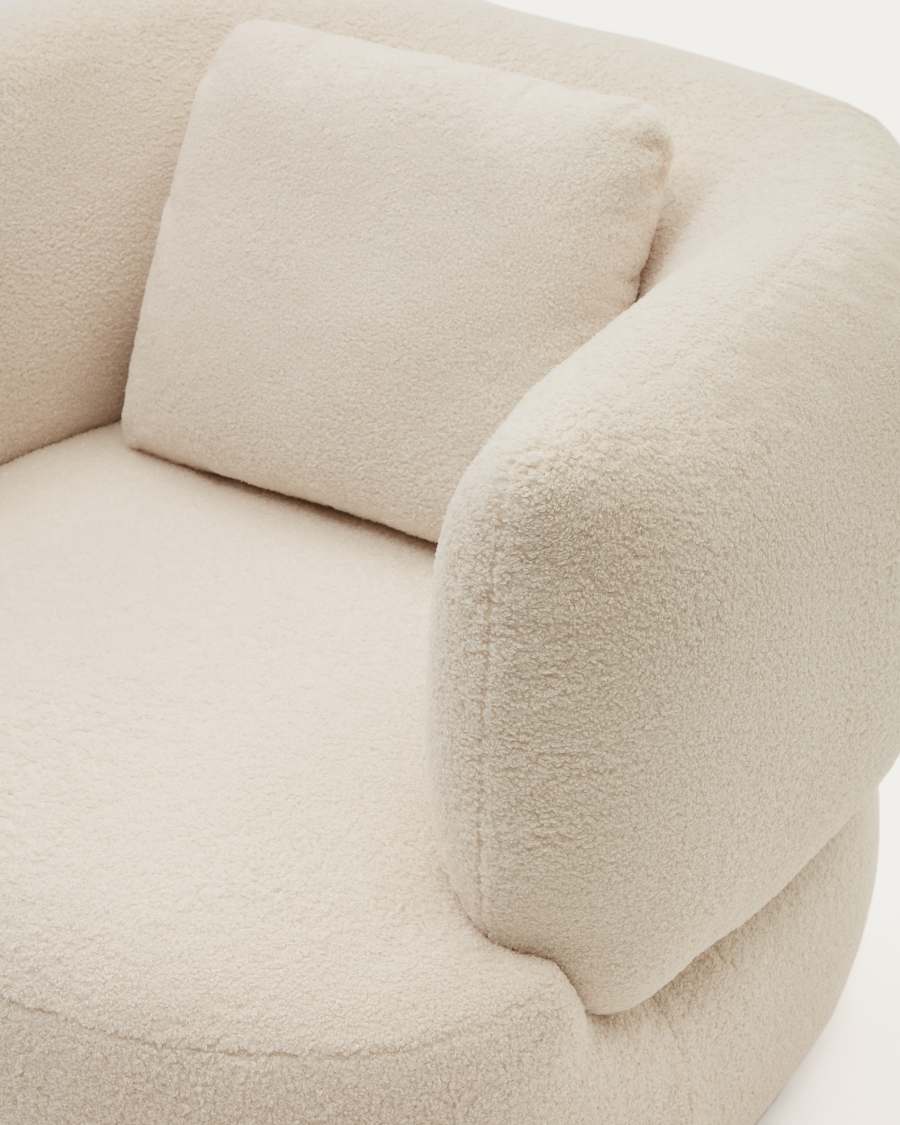 Martina ecru bouclé armchair with cushion FSC Mix Credit