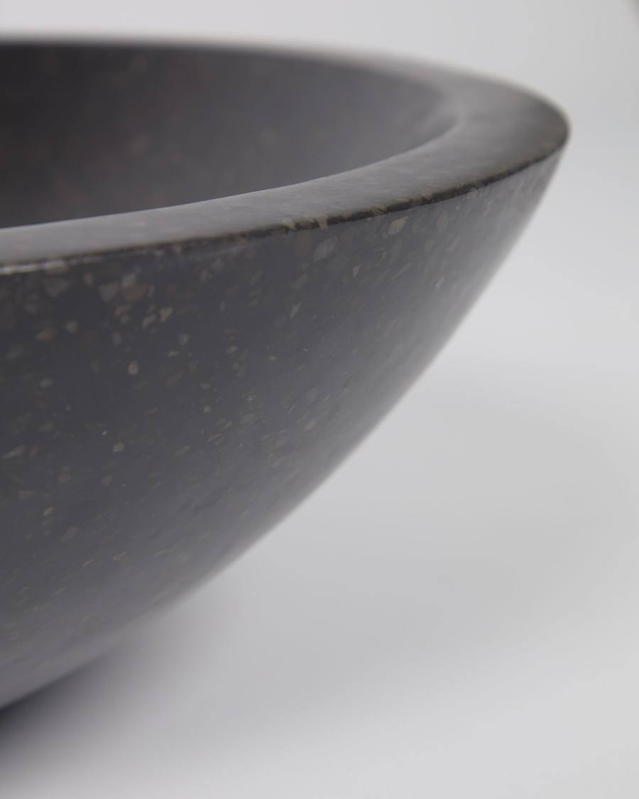 Delina countertop washbasin in black terrazzo Ø 40 cm