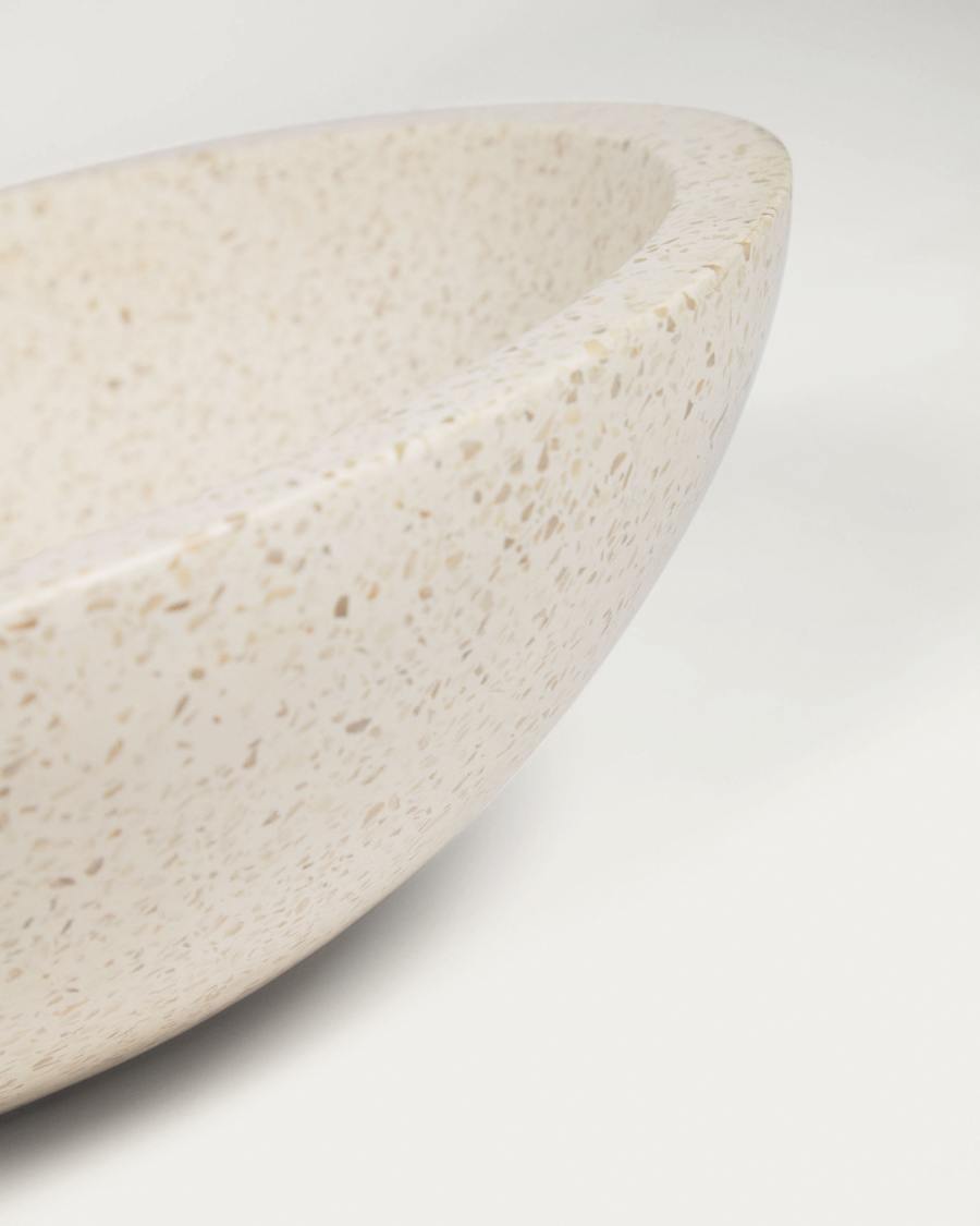 Delina countertop washbasin in white terrazzo Ø 40 cm