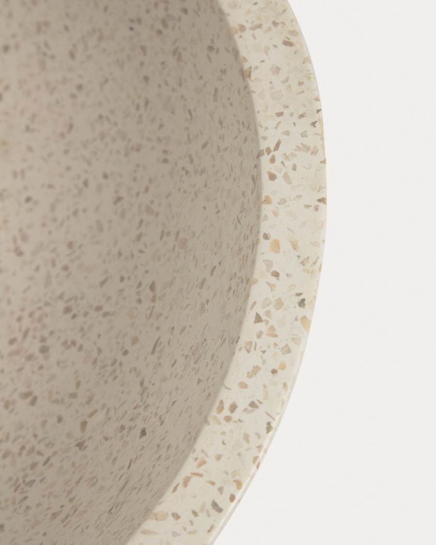 Delina countertop washbasin in white terrazzo Ø 40 cm