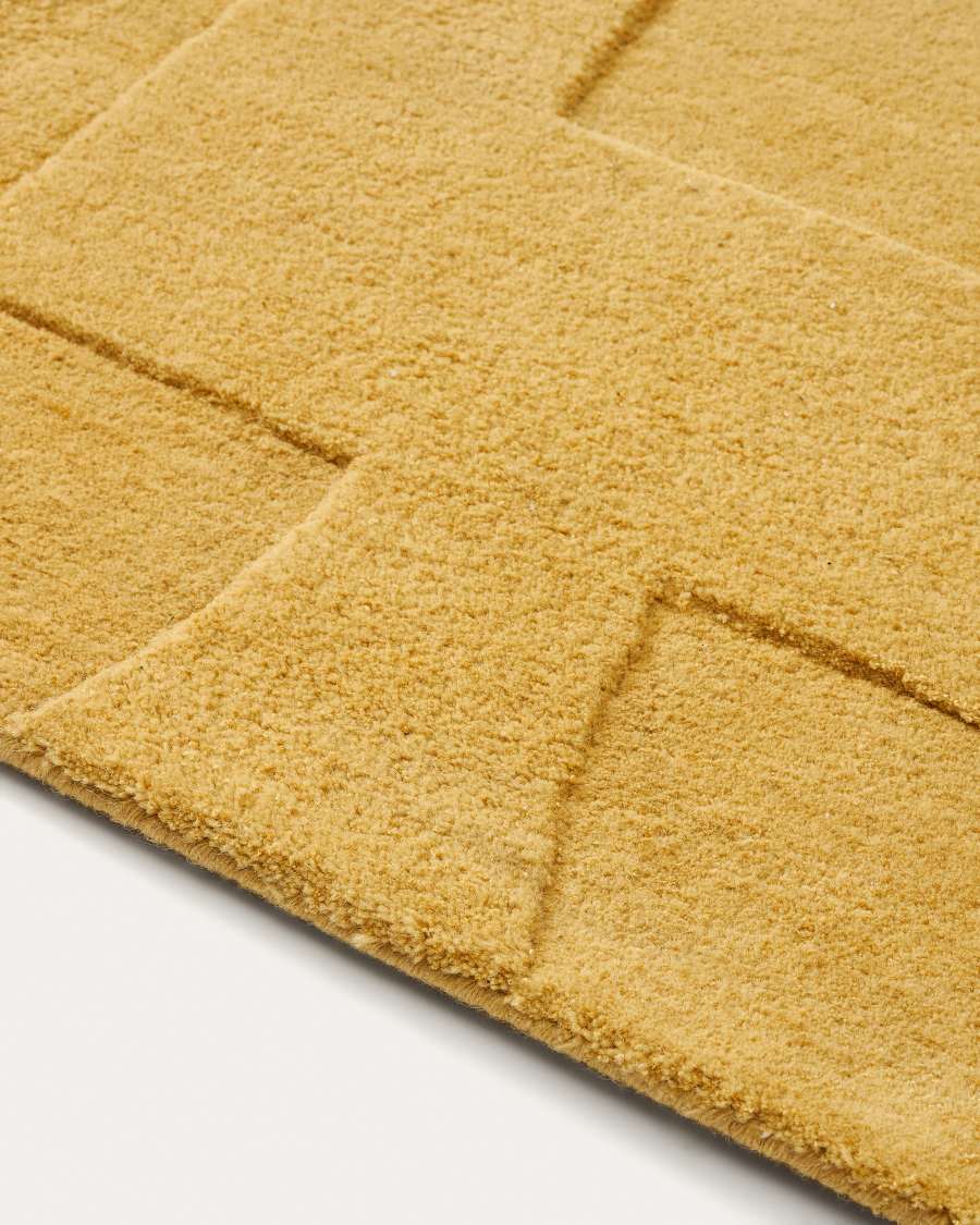 Maie mustard mustard wool and viscose rug 160 x 230cm