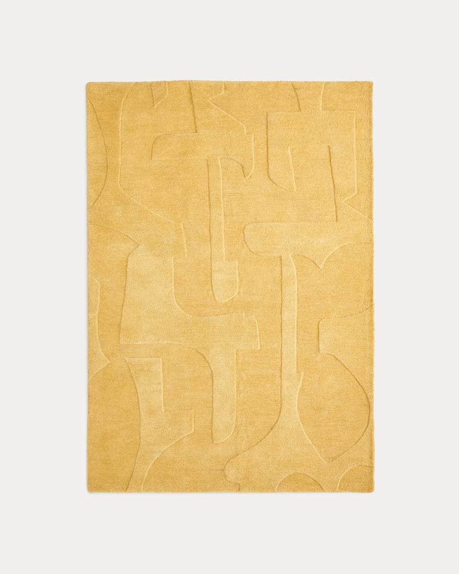 Maie mustard mustard wool and viscose rug 160 x 230cm