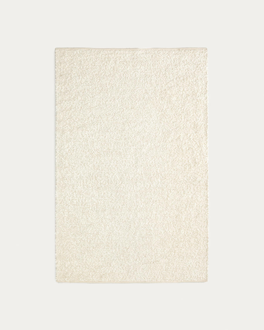 Magaret white cotton shearling-effect carpet 160 x 230 cm