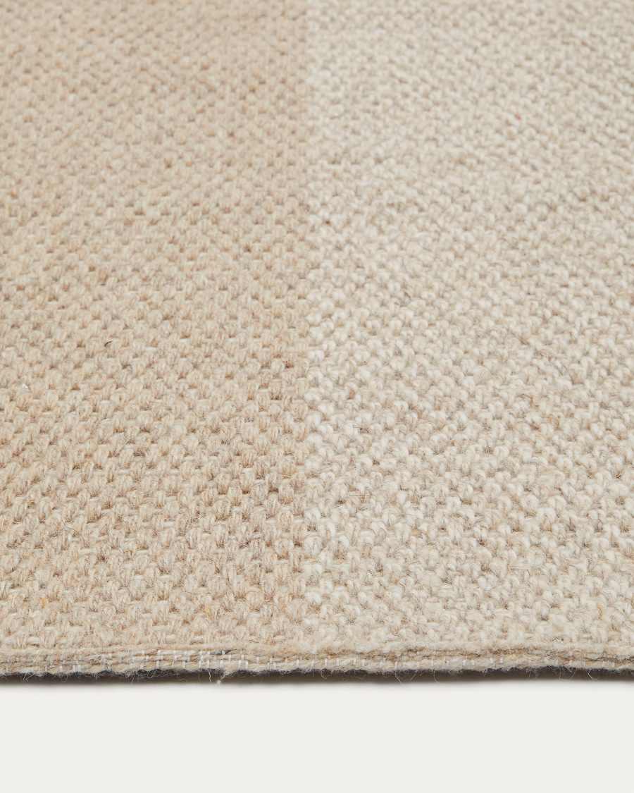Sulema rug made of beige checkered wool 160 x 230 cm