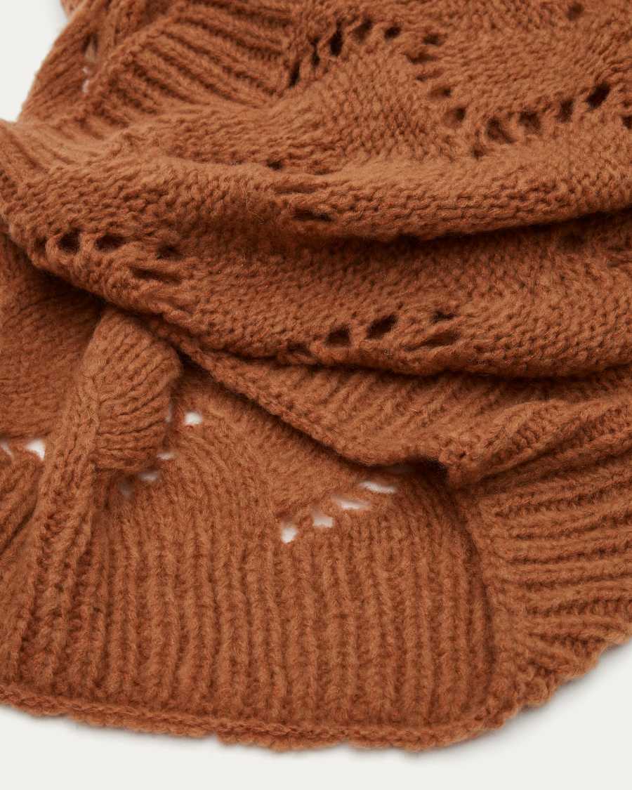 Couverture  Mesias tricotée orange 130 x 170 cm