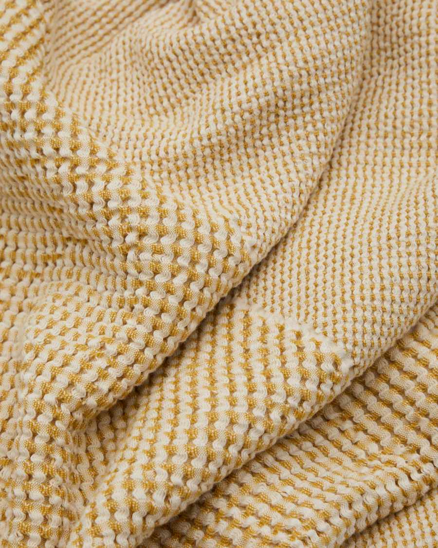 Seti Decke 100% Baumwolle senffarben 130 x 170 cm