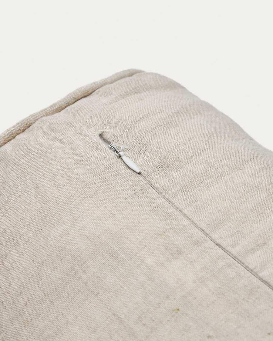 Housse de coussin boudin Forallac 100% lin beige