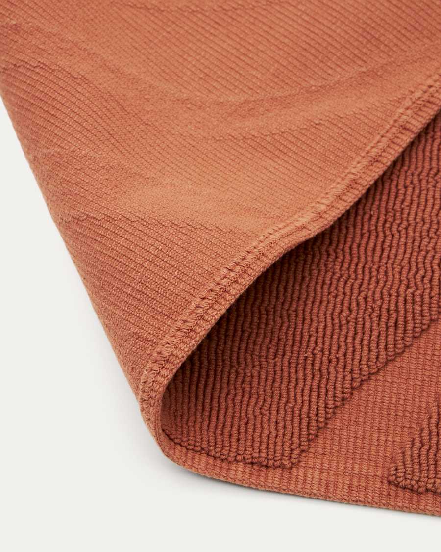Goda 100% cotton bath mat in terracotta, 50 x 70 cm