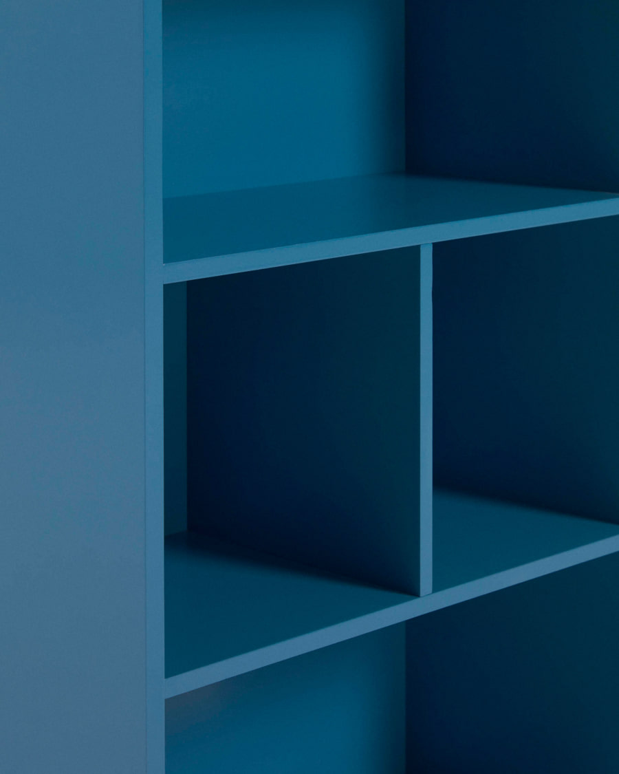 Celeste kids’ little house shelf unit in blue MDF 50 x 105 cm