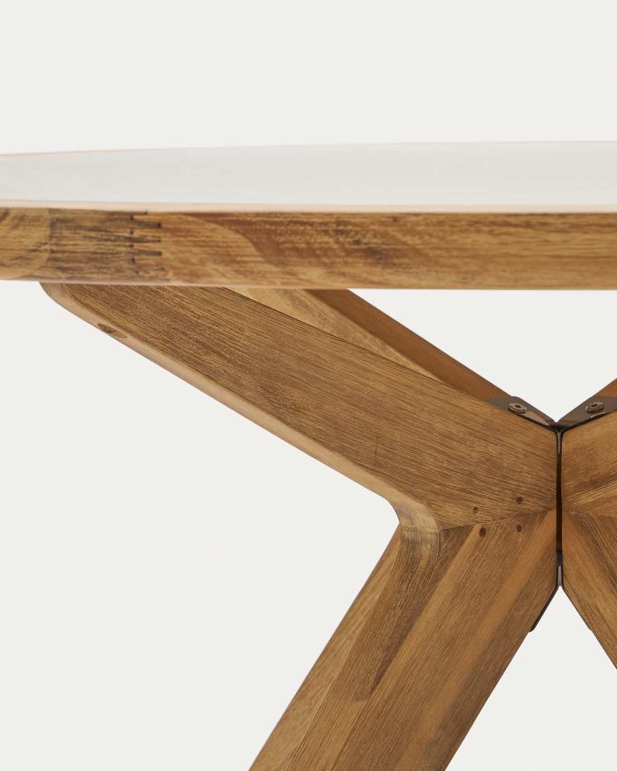 Table ronde Julieta en polyciment et bois d'acacia Ø 120 cm FSC 100 %