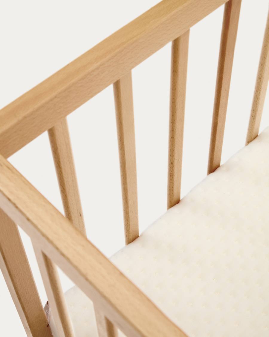 Shantal solid ash wood cot in natural finish, 60 x 120 cm