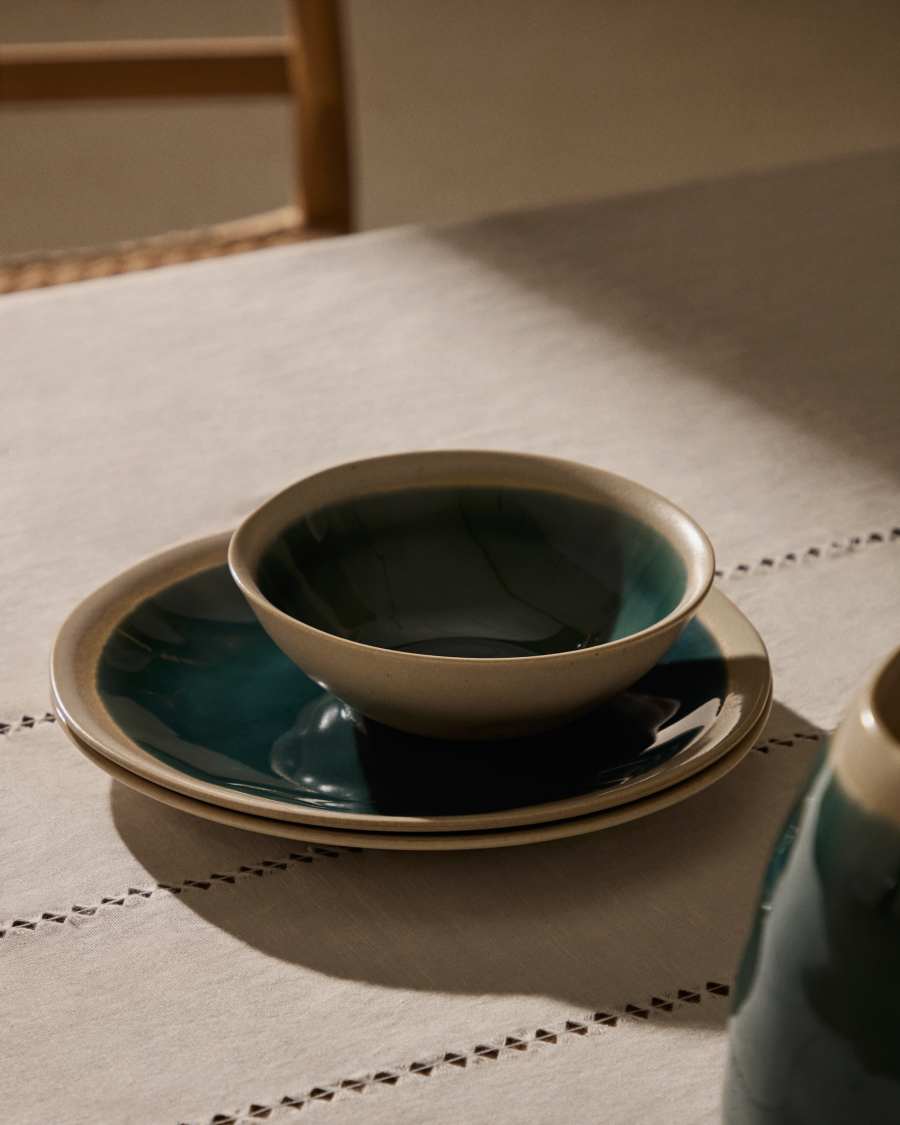 Bol Sanet en céramique bleue et blanche