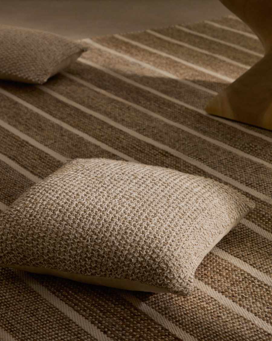 Federa cuscino Sunira in cotone e iuta naturale 45 x 45 cm