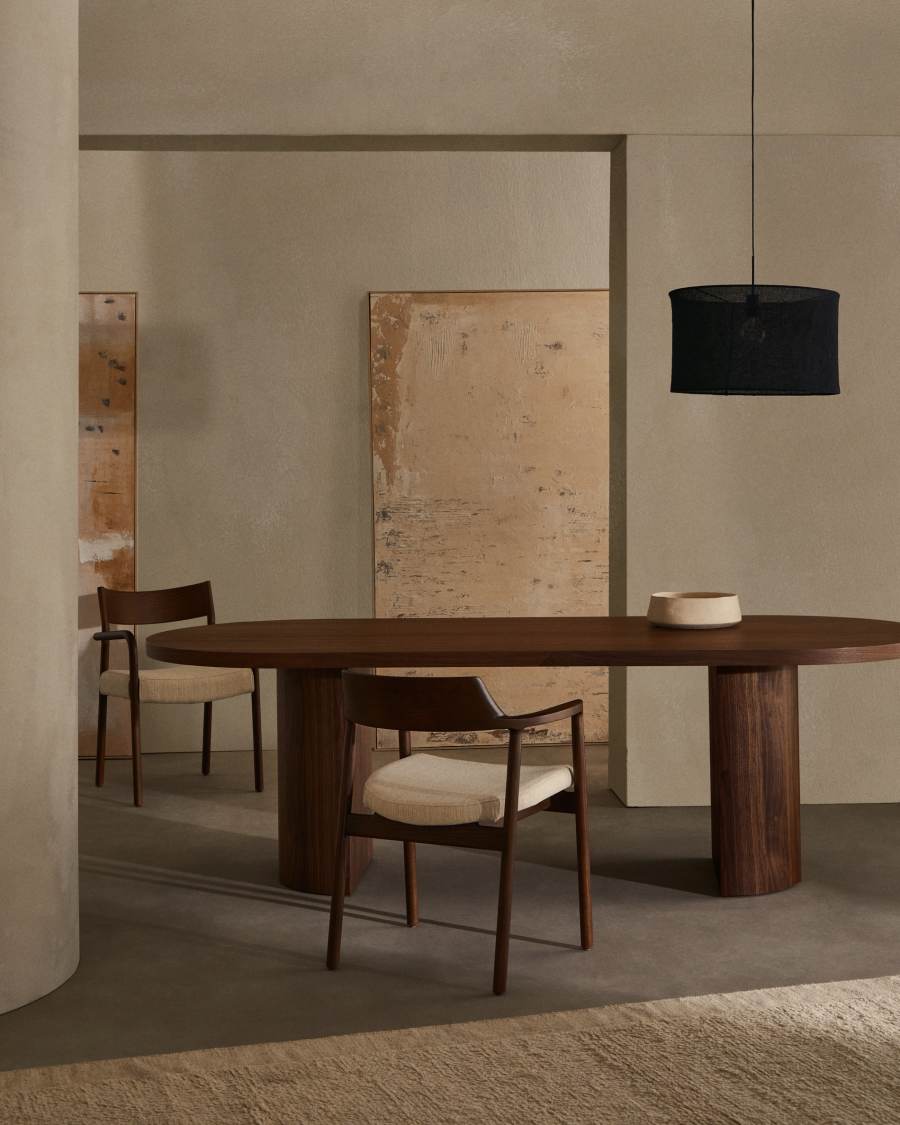 Mariela linen ceiling lamp shade in a black finish Ø 50 x 30 cm