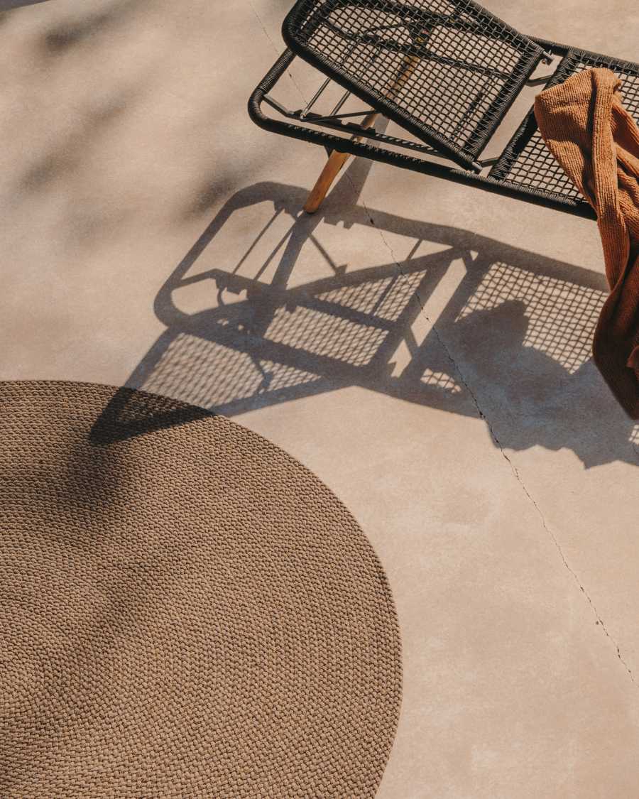 Despas Teppich rund aus synthetischen Fasern beige Ø 200 cm