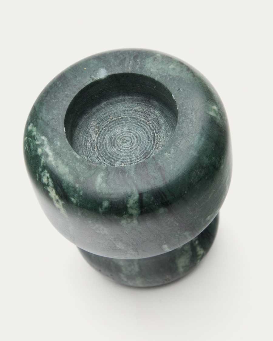 Signe small, green marble candlestick, 8 cm