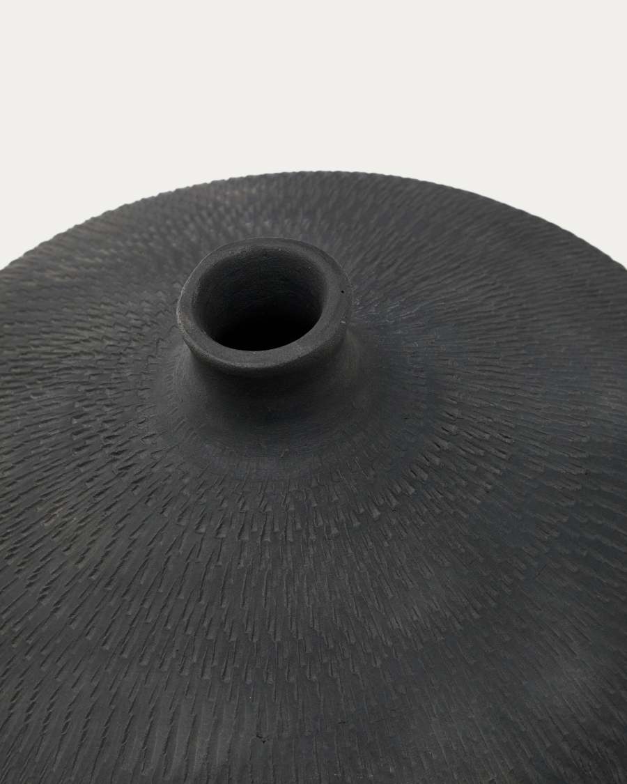 Vase Helve en terre cuite finition noire 24 cm