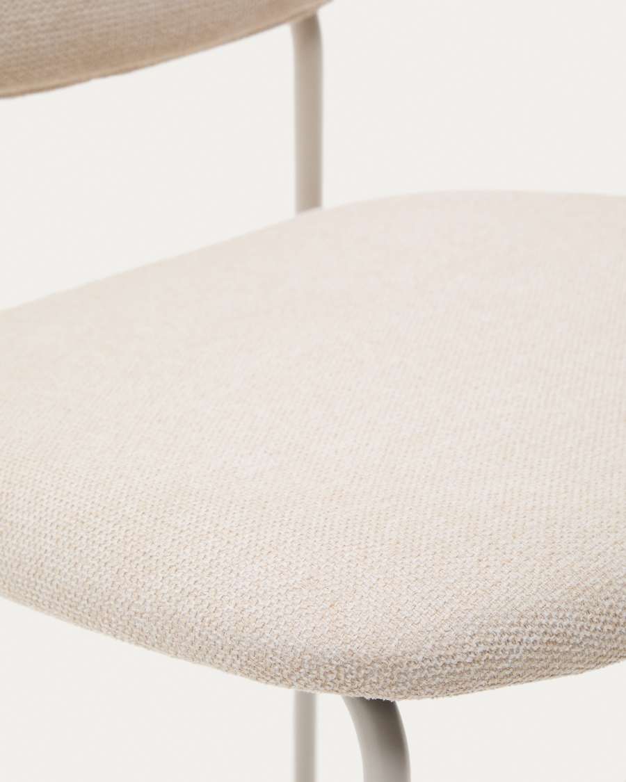 Benilda stackable beige chair in oak veneer and steel in a beige finish FSC Mix Credit