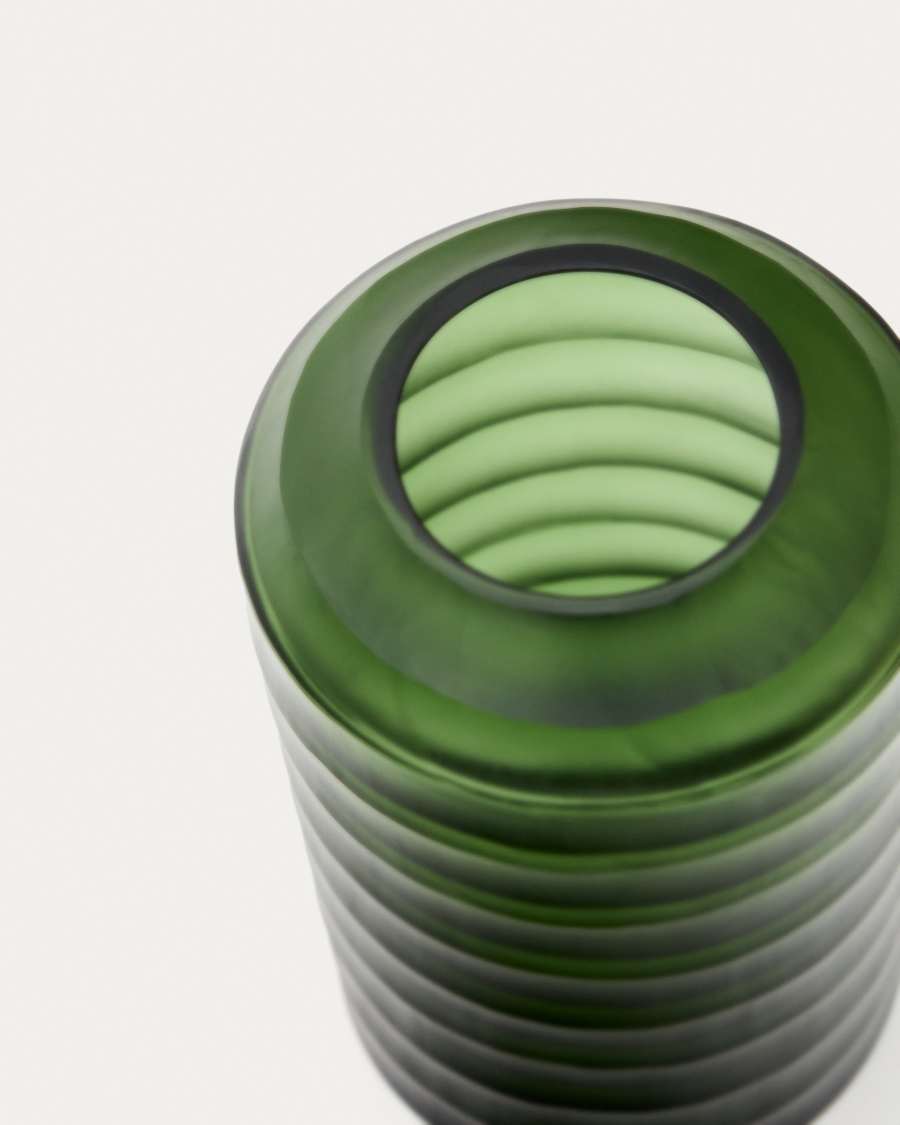 Bunce green, recycled-glass vase, 19.5 cm