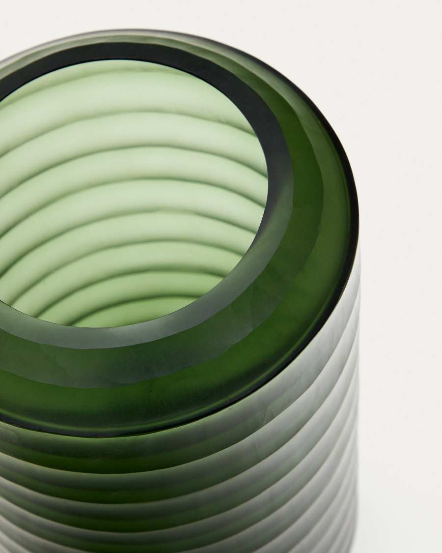 Bunce green, recycled-glass vase, 25 cm