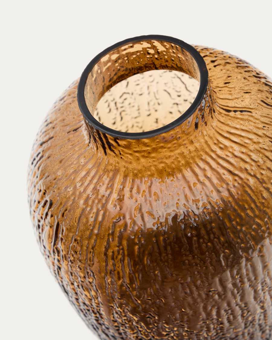 Wazon Shali z brązowego szkła 23,5 cm
