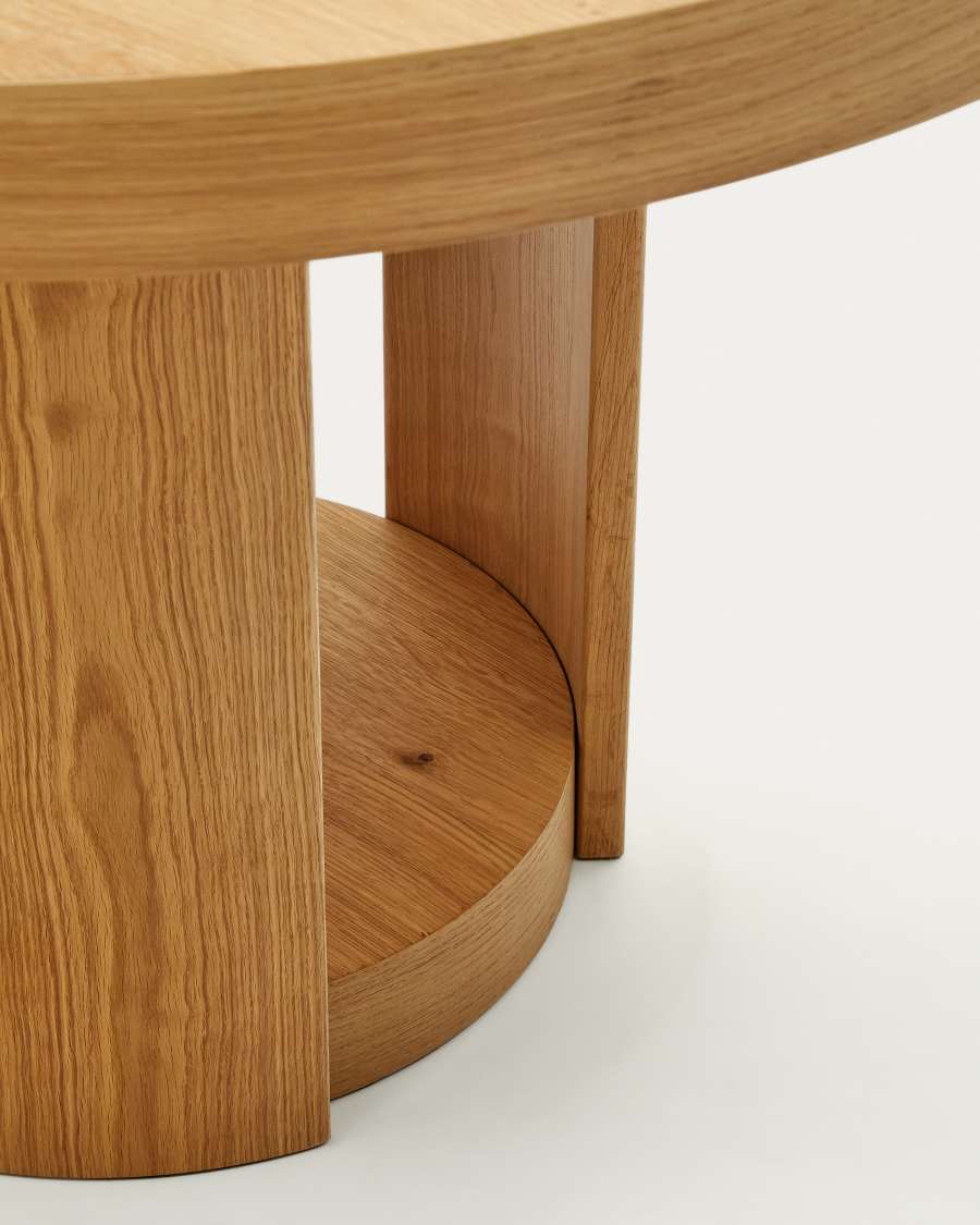 Artis extendable round table in solid oak wood and veneer, 150 (200) cm x 80 cm FSC 100%