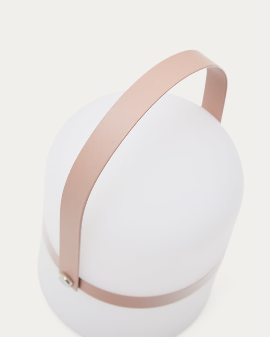 Ridley mini LED table lamp in pink polyethylene