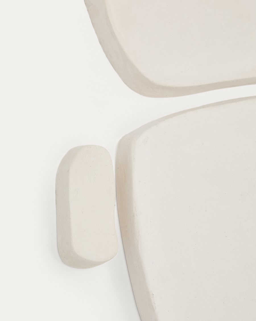 Set of 3 Siluna square wall panels in white papier-mâché