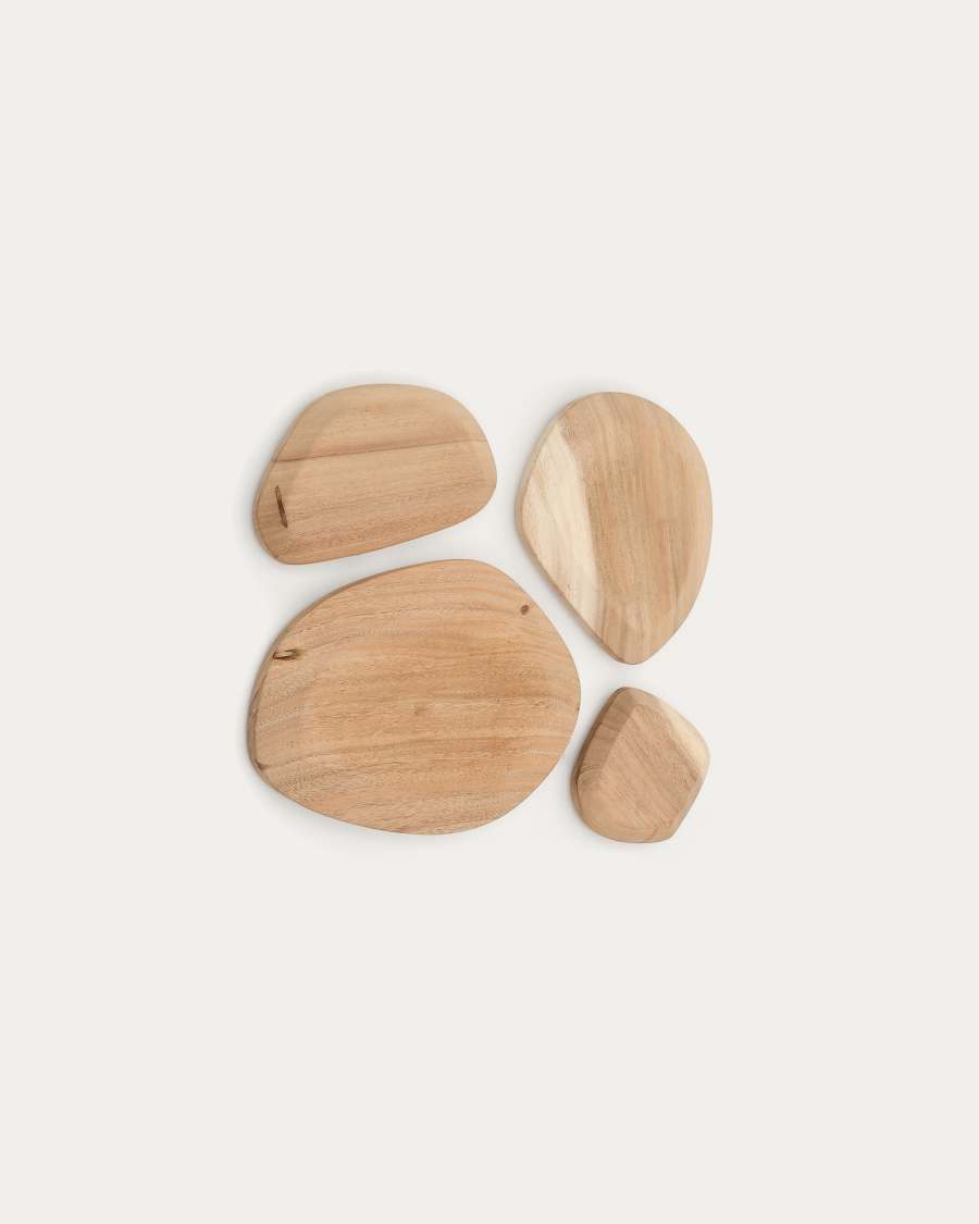 Selem Set of 4 mungur wood wall panels