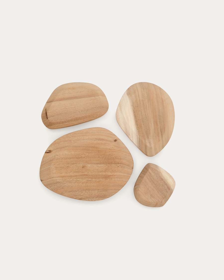 Selem Set of 4 mungur wood wall panels