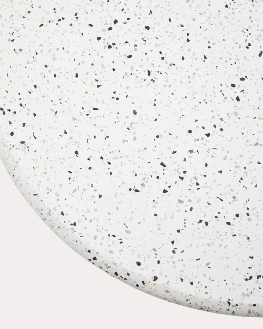 Saura Table in white terrazzo with a white terrazzo top, 75 x Ø70
