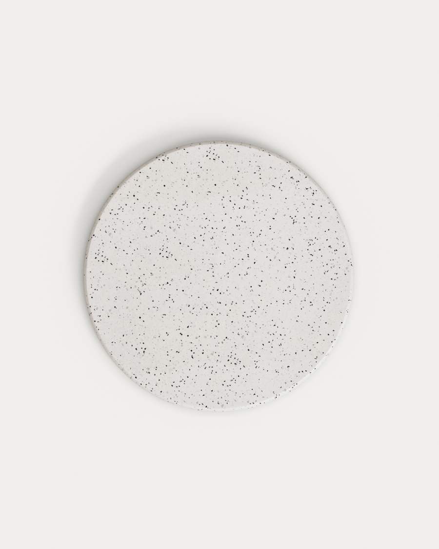 Saura Table in white terrazzo with a white terrazzo top, 75 x Ø70