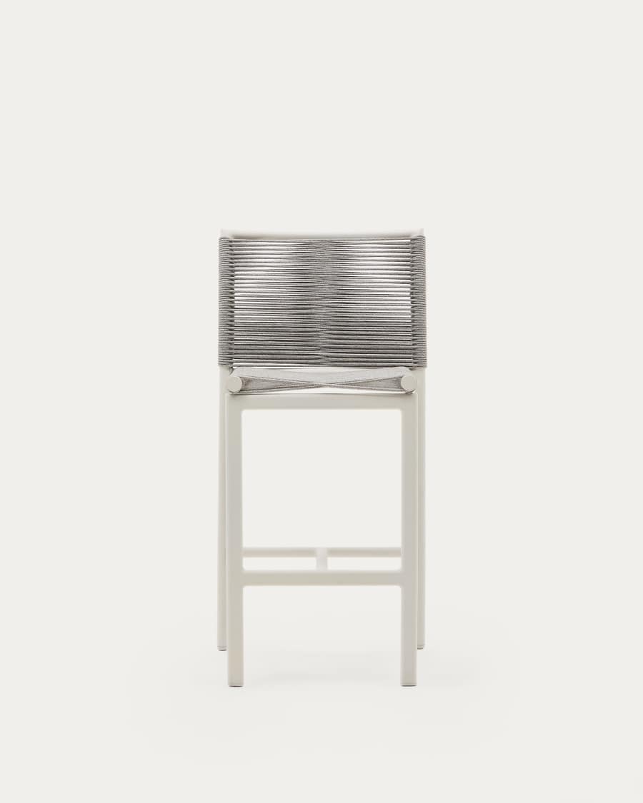 Culip outdoor stool made of rope cord and white aluminium, 65 cm