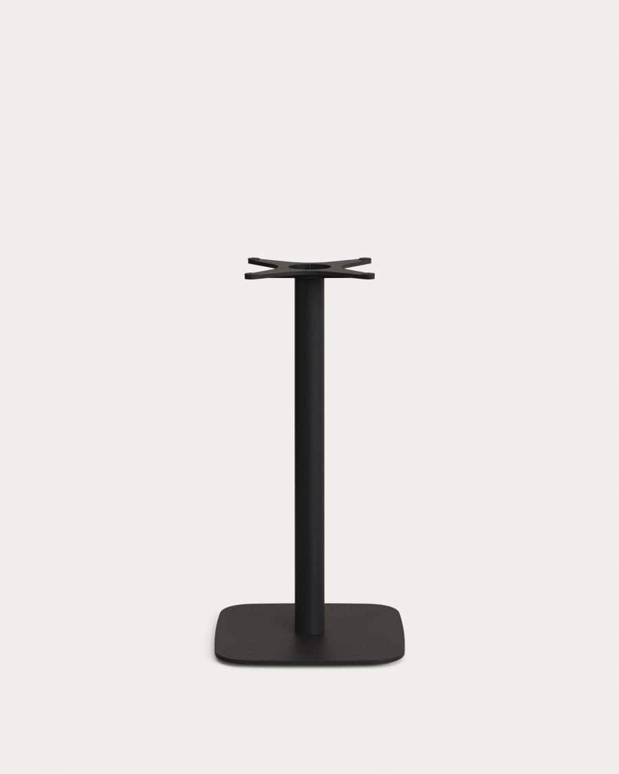 Saura square high bar table black steel frame natural finish acacia top 96x70x70cm FSC100%