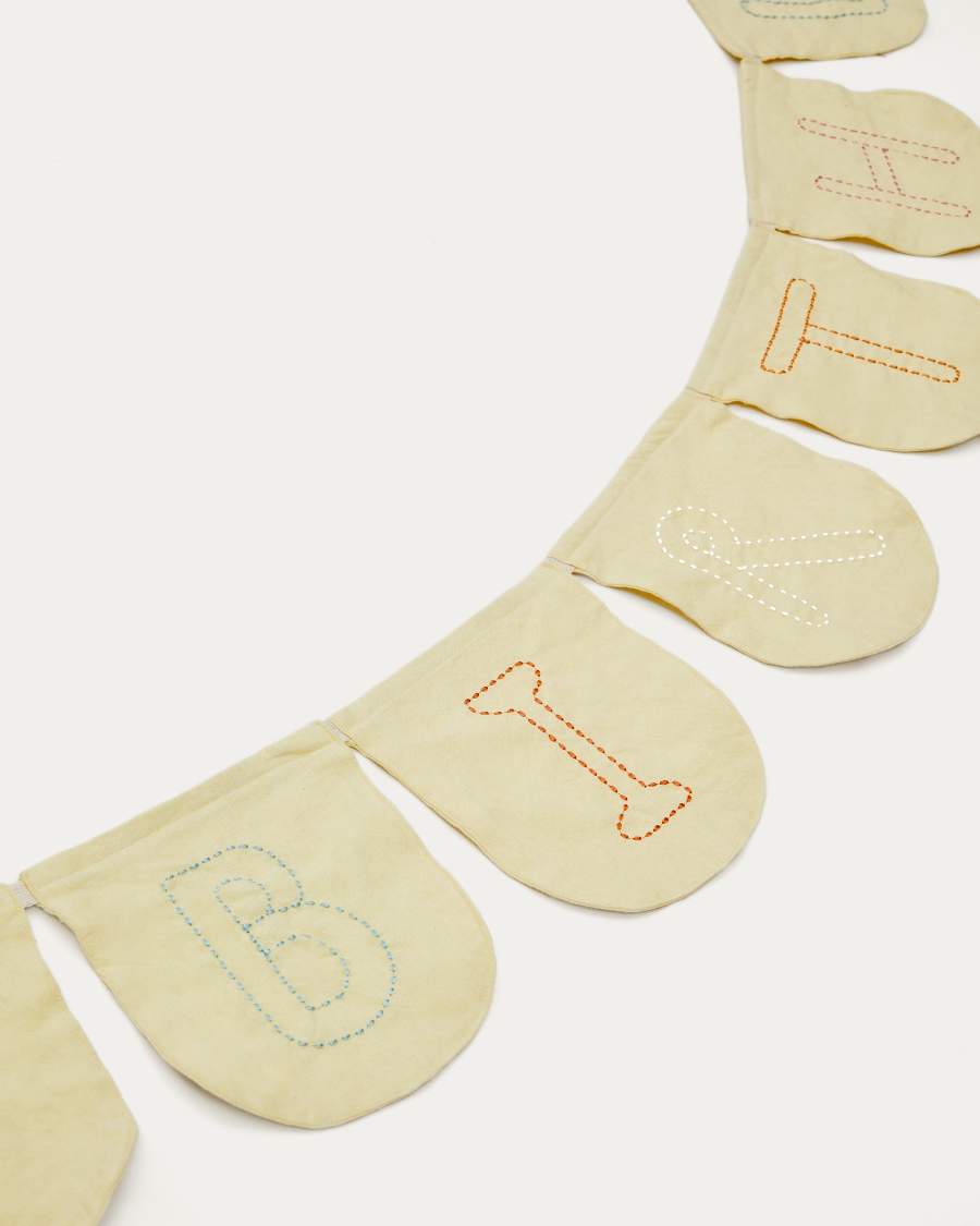 Vilka white and yellow bunting garland 100% Cotton 250 cm