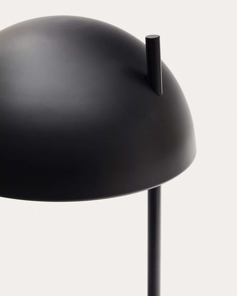 Catlar ash wood and metal floor lamp in a black painted finish