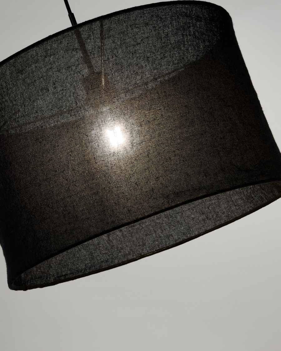 Mariela linen ceiling lamp shade in a black finish Ø 50 x 30 cm