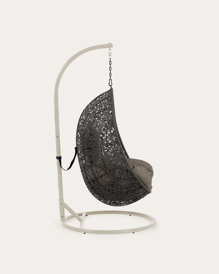 Pendant armchair with light grey Florina dark grey base