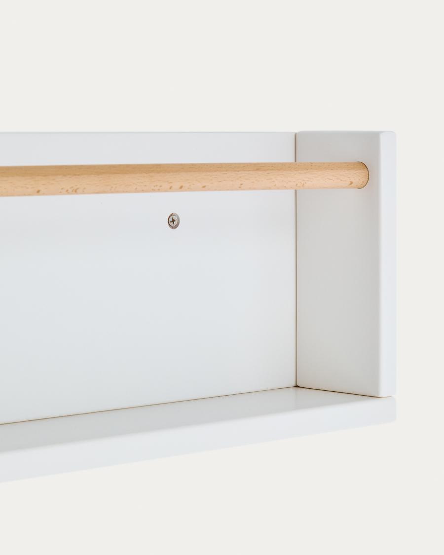 Étagère Shantal en bois de hêtre finition blanche 64 x 20 cm