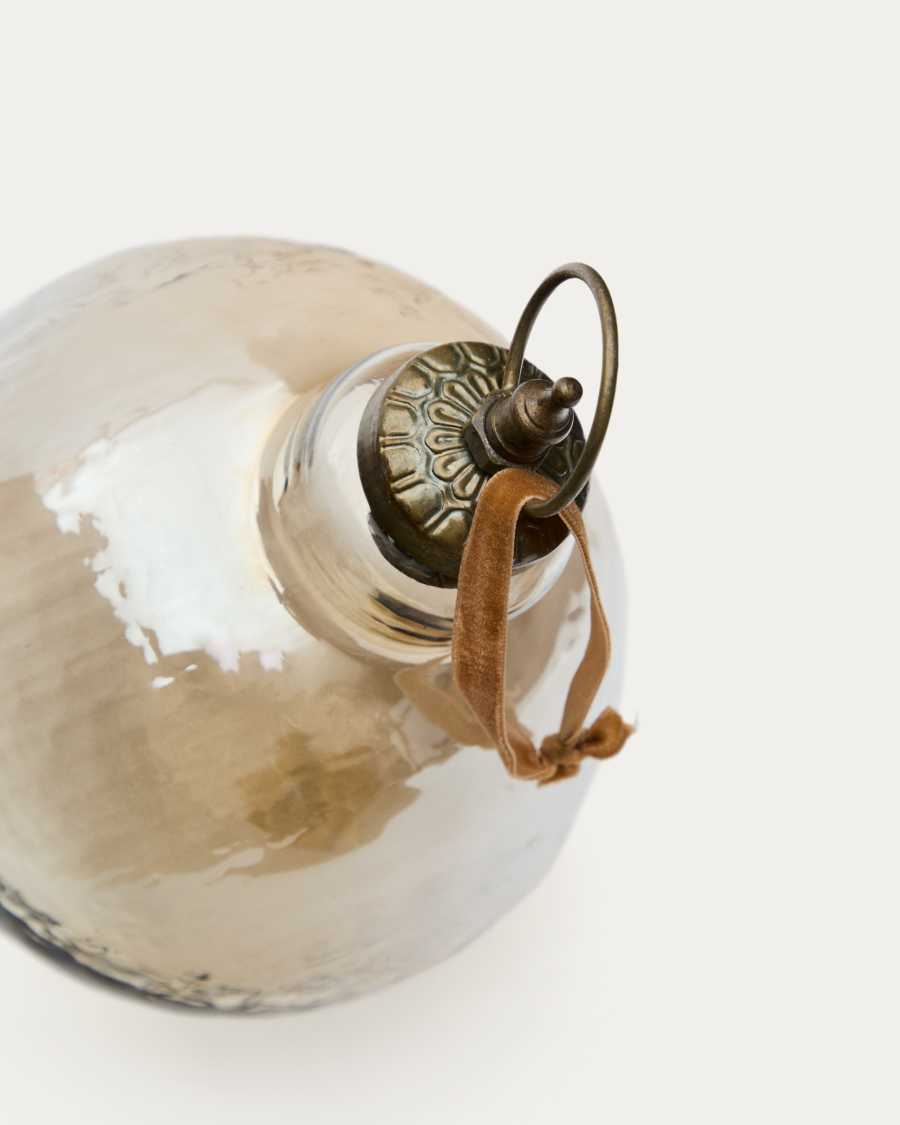 Boule de Noël Piril en verre recyclé marron Ø 15 cm