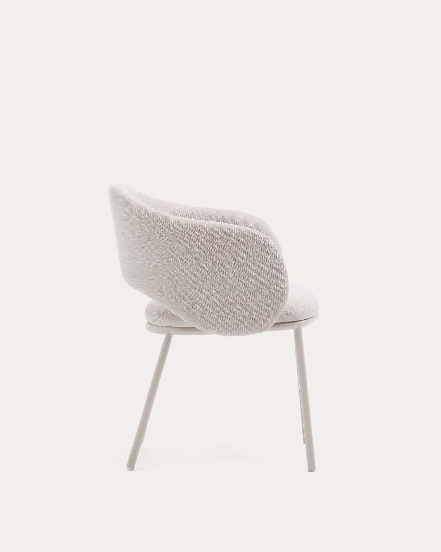 Maina chair in beige and steel legs in a beige finish, FSC Mix Credit