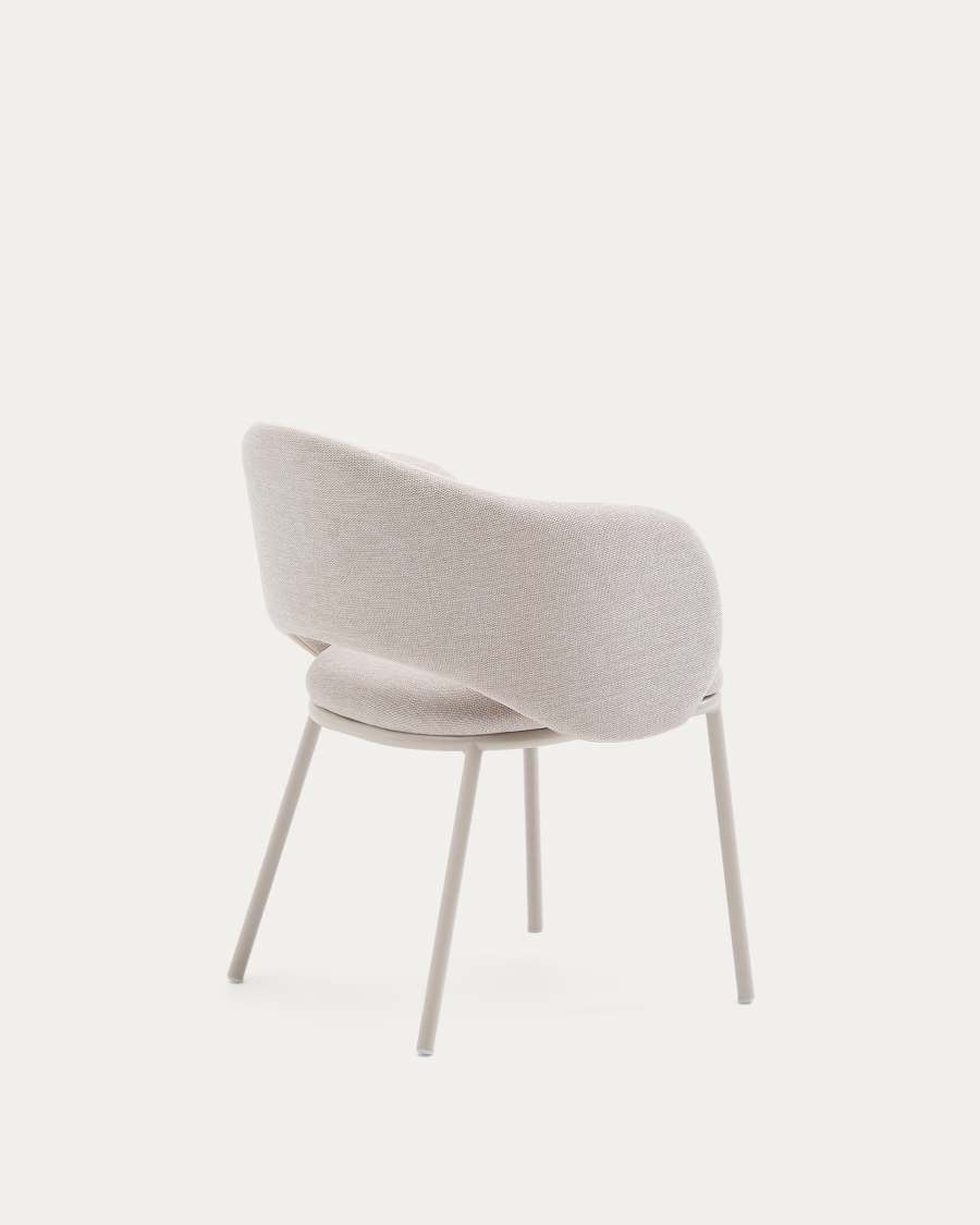 Maina chair in beige and steel legs in a beige finish, FSC Mix Credit